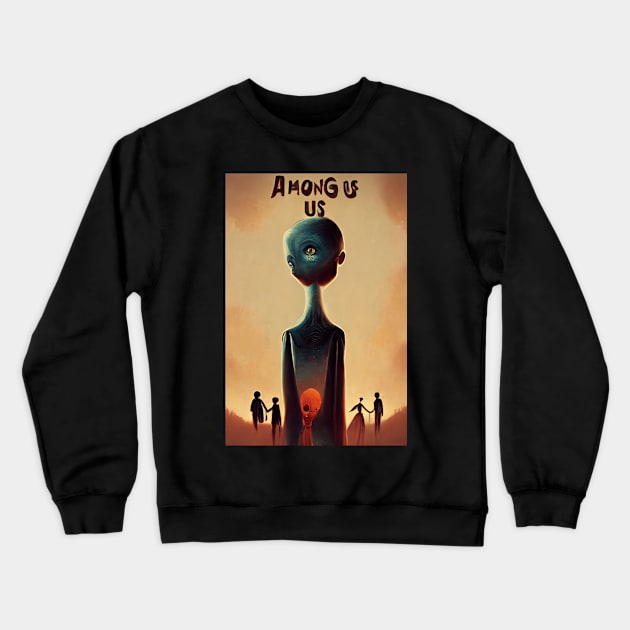 Monster Among us Crewneck Sweatshirt by ai1art